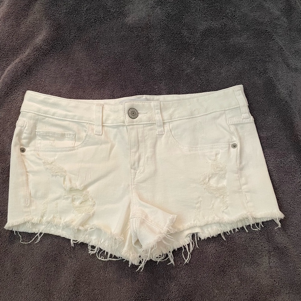 NWT Express white jean shorts